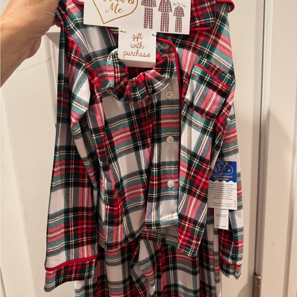 ME Makeover Essentials Kids Tartan Pajama Set - Red, Green, White
